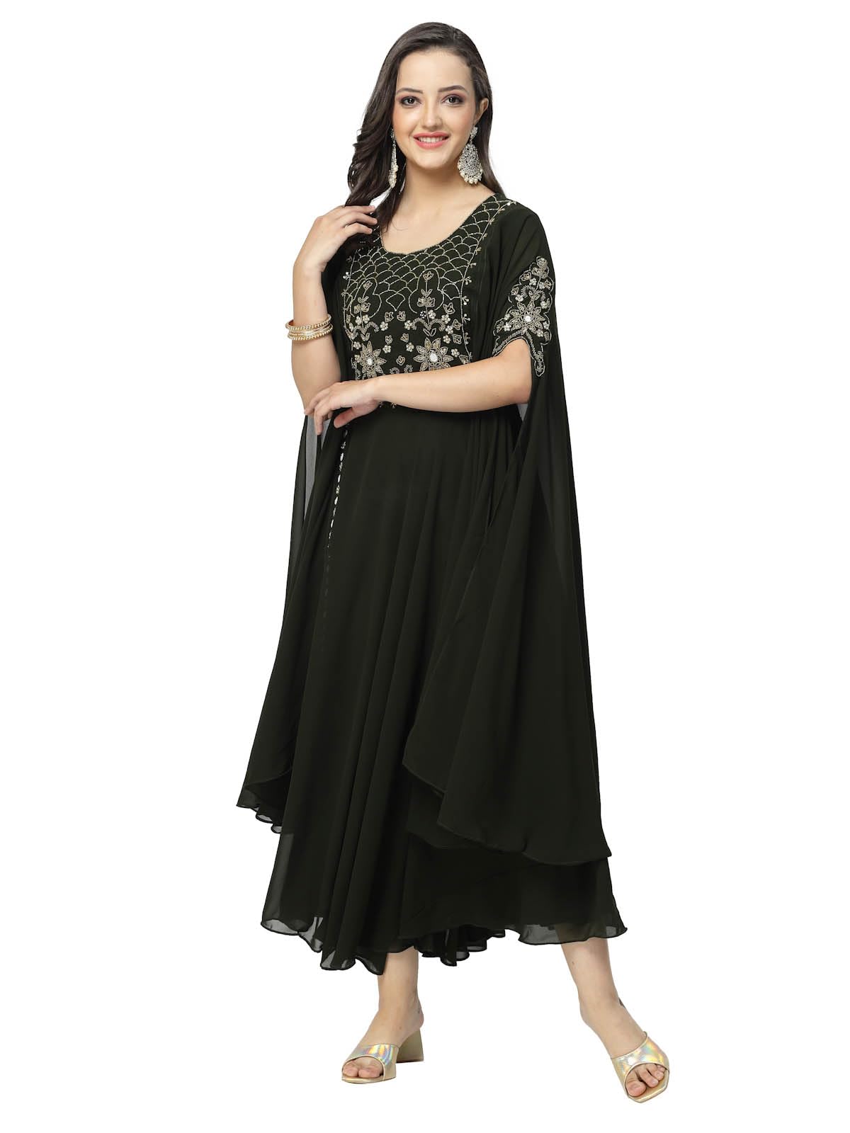 ts lifestyle Women's Kaftan Long Sleeve Anarkali Gown-picture-31