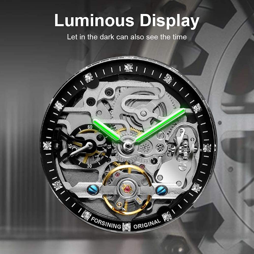Fanmis - Reloj automático de lujo para hombre con pulsera de acero inoxidable