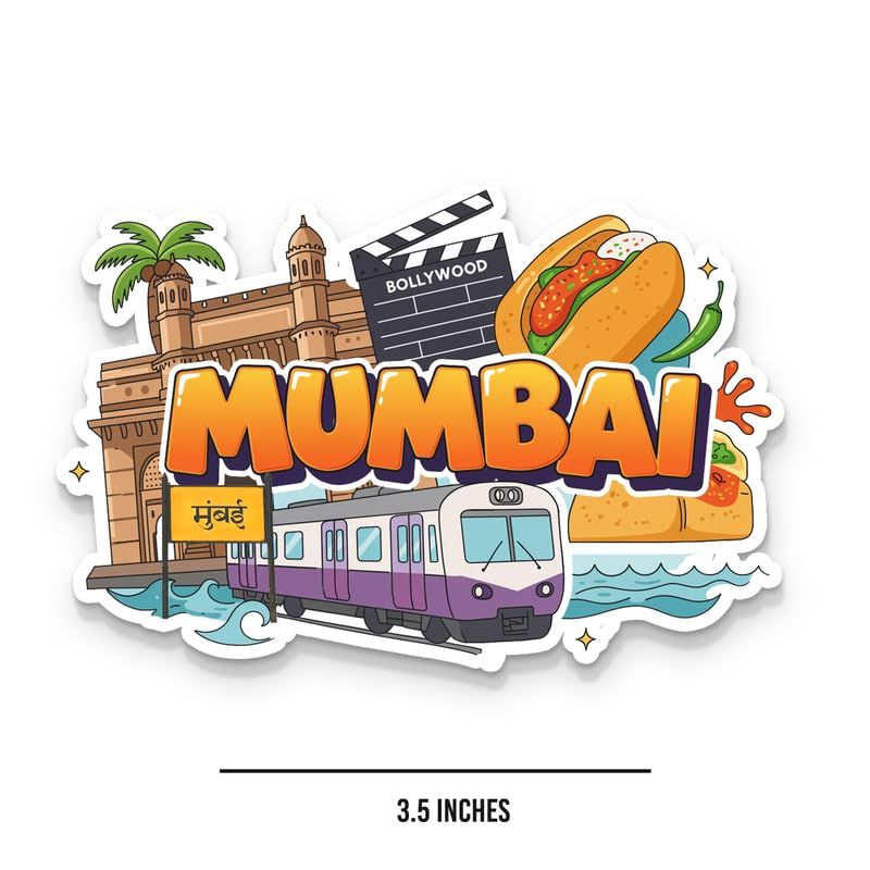 Image of Mumbai Fridge Magnets, Glossy Finish, Stylish Magnet for Fridge, Wardrobe & Metal Surfaces