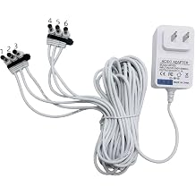 4.5V AC/DC Power Adapter for Lemax Lighted Accessory, Compatible with Spooky Town & Christmas Accessories, Plug in Transformer for Mini House Halloween & Holiday Decor 6-Output