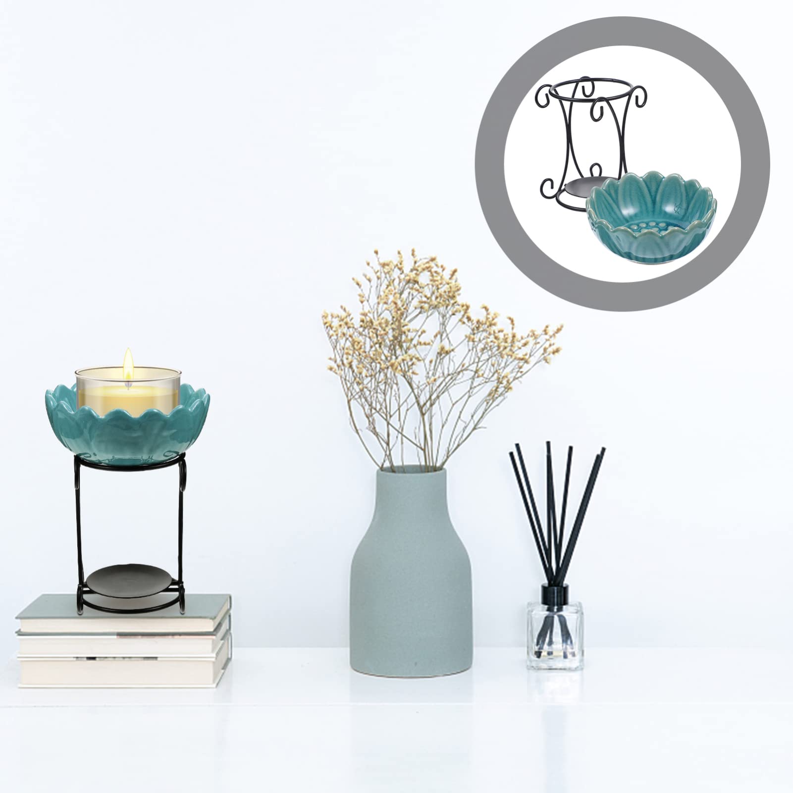 świece zapachowe świece woskowe Kominek do olejków, podgrzewacz wosku, ceramiczny świecznik na tealighty, zapachowy, delikatny kominek świec, dyfuzor dekoracji domu i sypialni