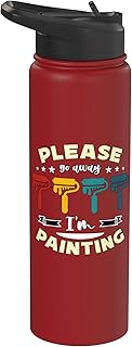 Please Go Away I'm Painting Automotive Detailing Painter Stainless Steel Insulated Water Bottle
