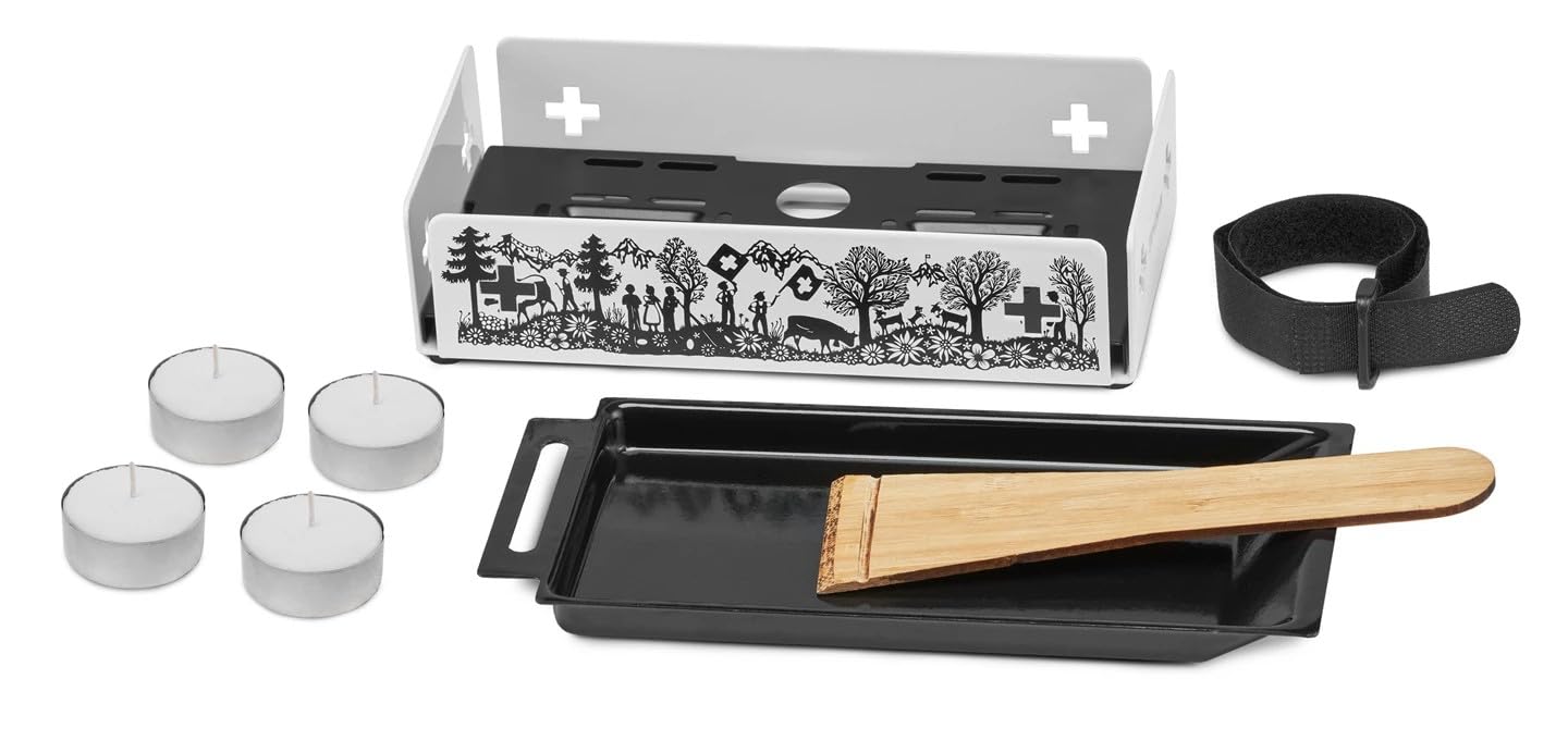 Trisa Kitchenette Raclette Set Kerzen Swiss Design Pfännchen stapelbar