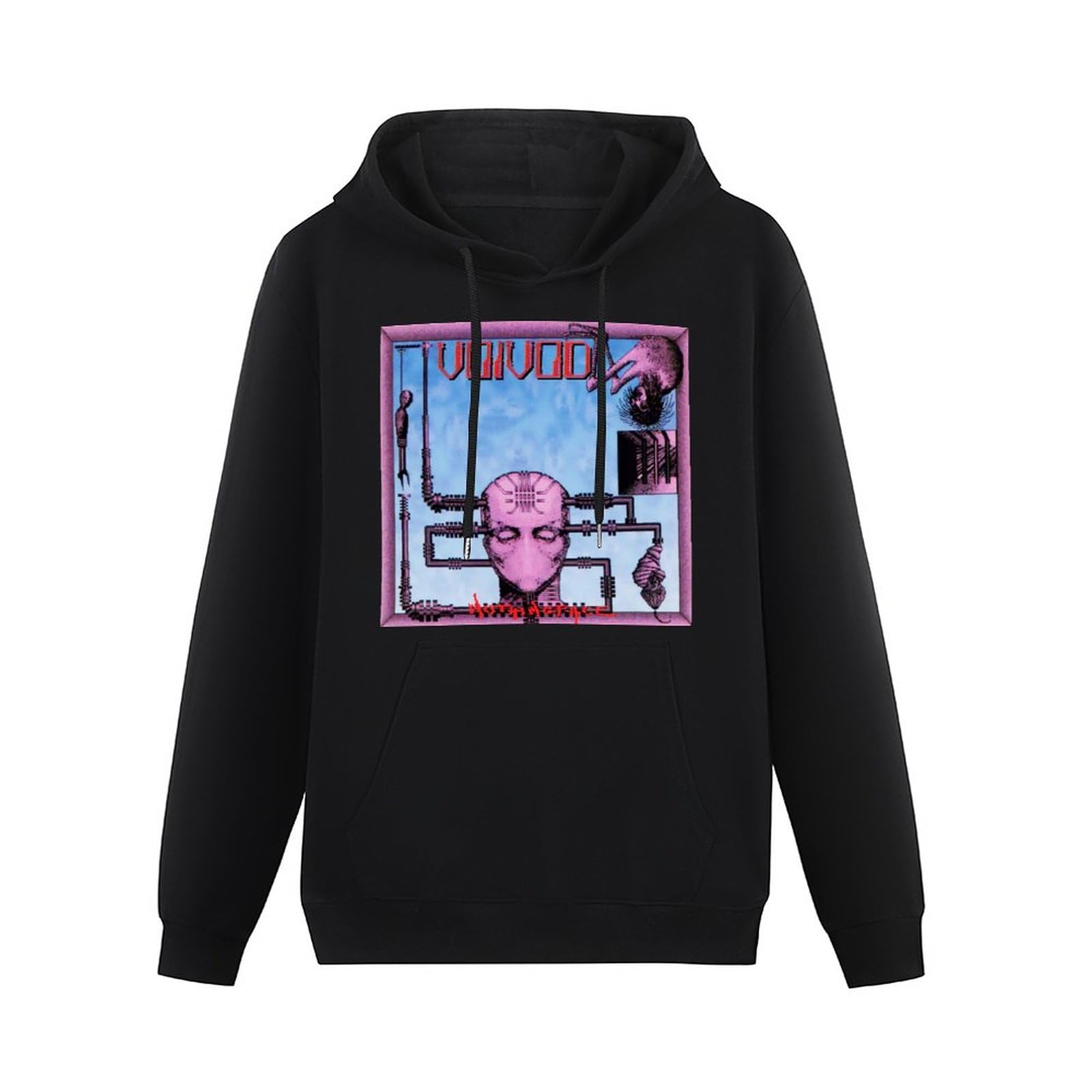 Weixiu Nothingface By Voivod Hoody With kangaroo Pocket Sweatershirt, Hoodie Black L