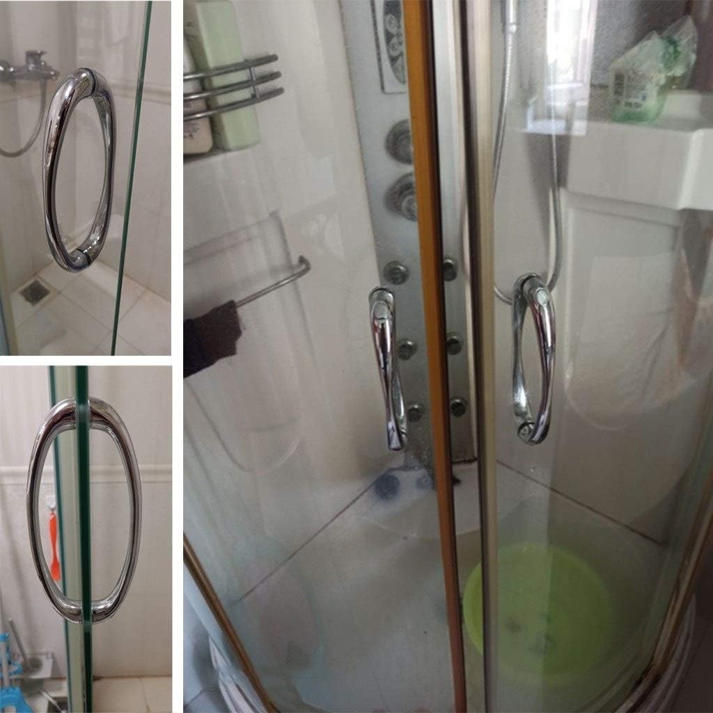 Shower Door Handles Replacement Parts Sets with Washers Door Knob for Shower Screen Bathroom Glass Door Pull Bar Hardware, 145mm Hole to Hole (Size : 2 Pairs)