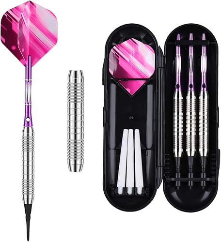 Miniatura 5 de Juego de puntas de plástico para dardos  0.63 oz 0.74 oz colorido arco iris punta suave dardos 50 juntas tóricas antisueltas 6 ejes (aluminionailon