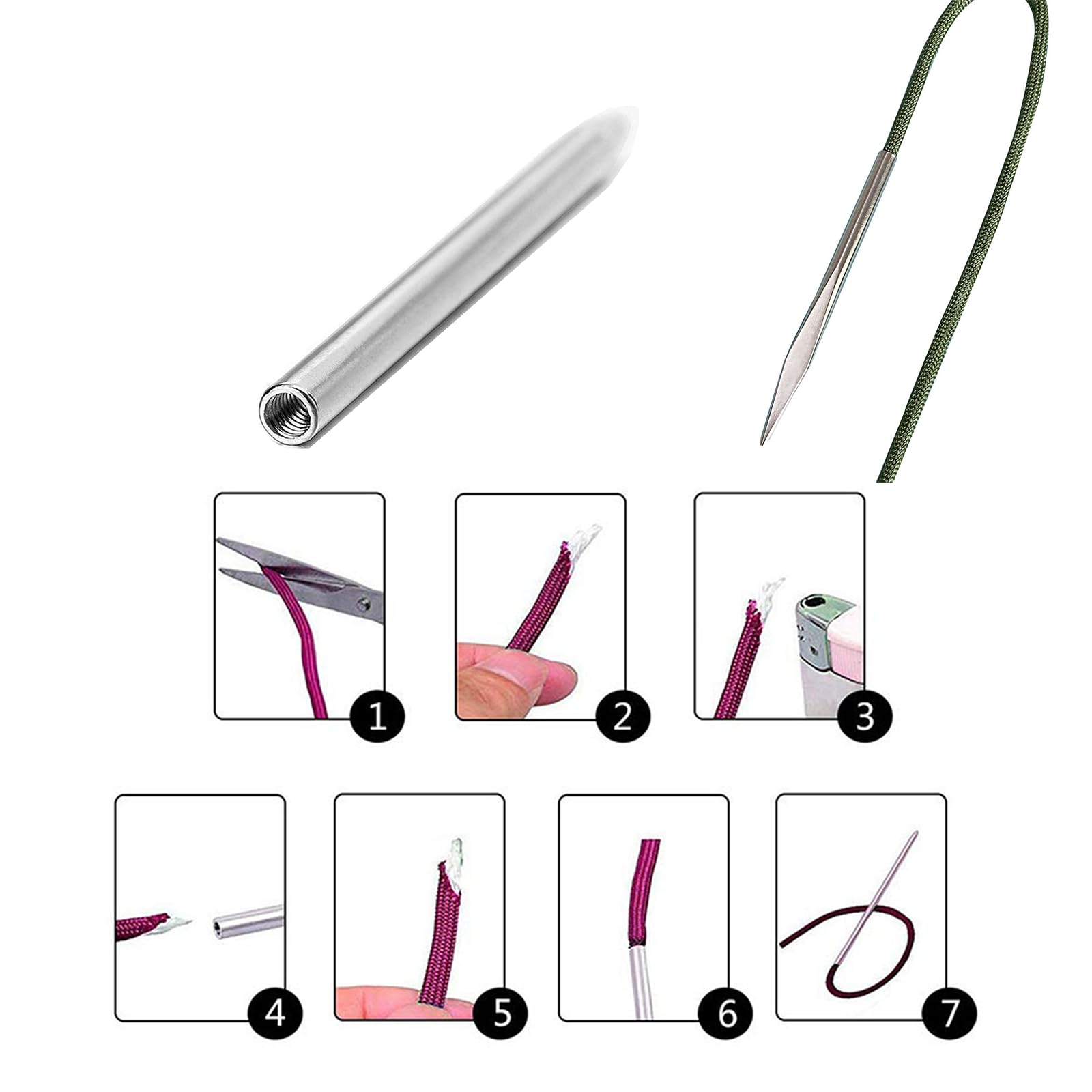 BESPORTBLE Utensile A Maglia In Acciaio Inox Per Braccialetti Fai Da Te Ago Da Maglia Versatile Per Paracord E Lavori In Pelle Portatile E Leggero Per Progetti Creativi