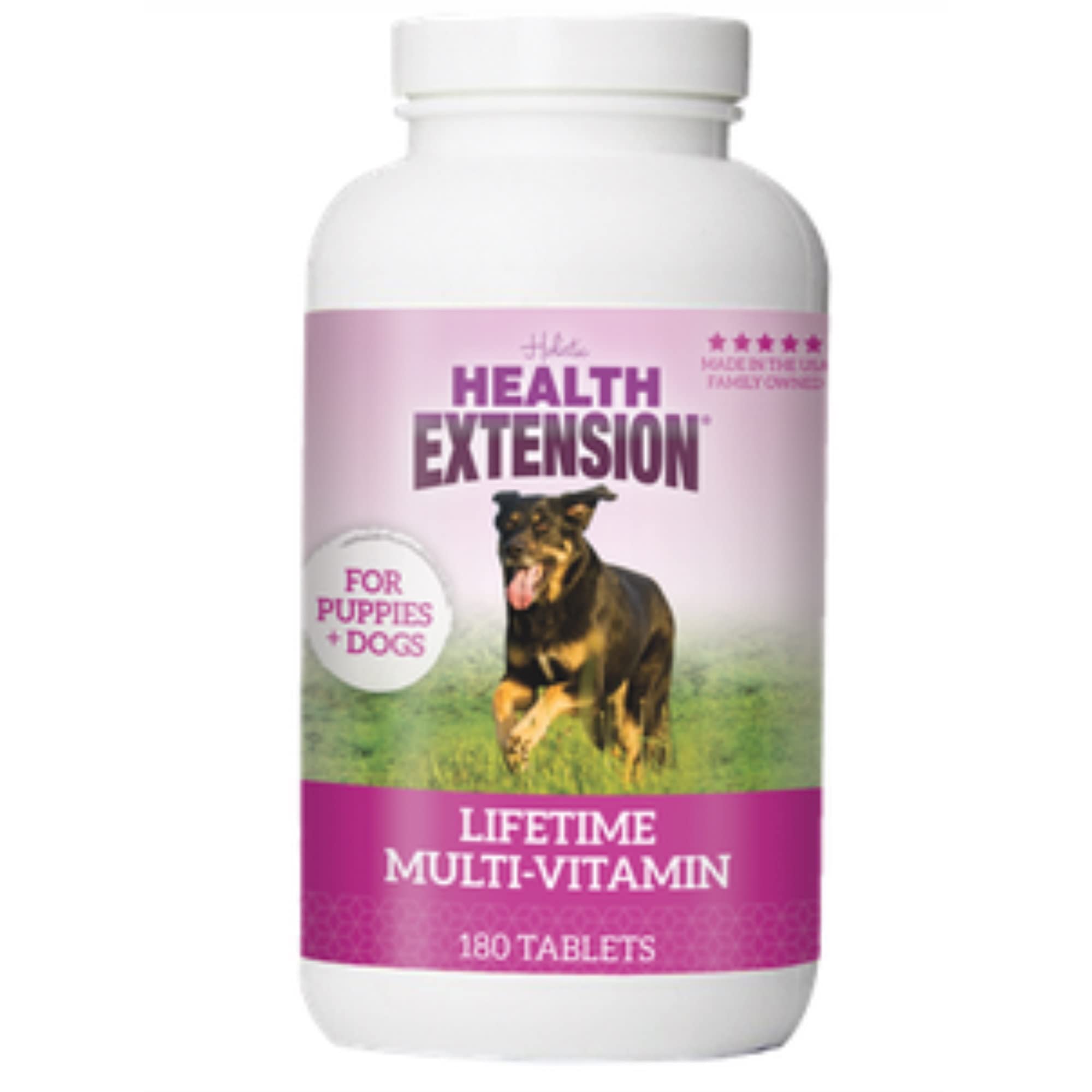 Health Extension Lifetime Multivitamin and Minerals for Dogs & Puppies, Supplements for Immune System, Digestion, Joint Support, Coat & Skin, Contains Vitamin A, D, E, K, B12, 60 Tablets