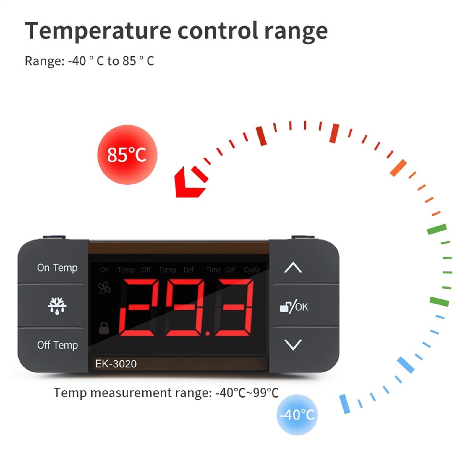 Controlador de Temperatura Digital 220 V, termostato regulador, Control calefacción y refrigeración, termorregulador con Alarma Sensor 2 m