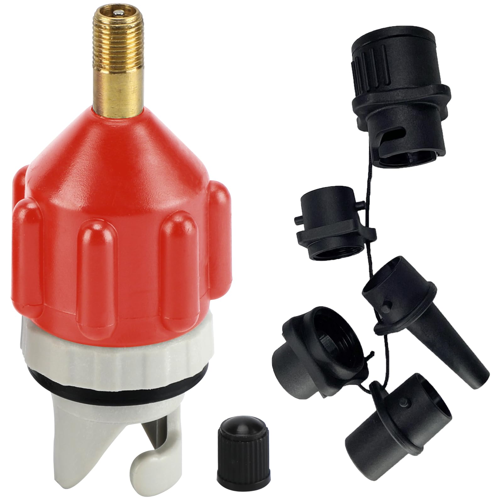 yuejuhe SUP Pump Adaptor Converter, Paddle Board Pump Adaptor with 4 Air Valve Nozzles