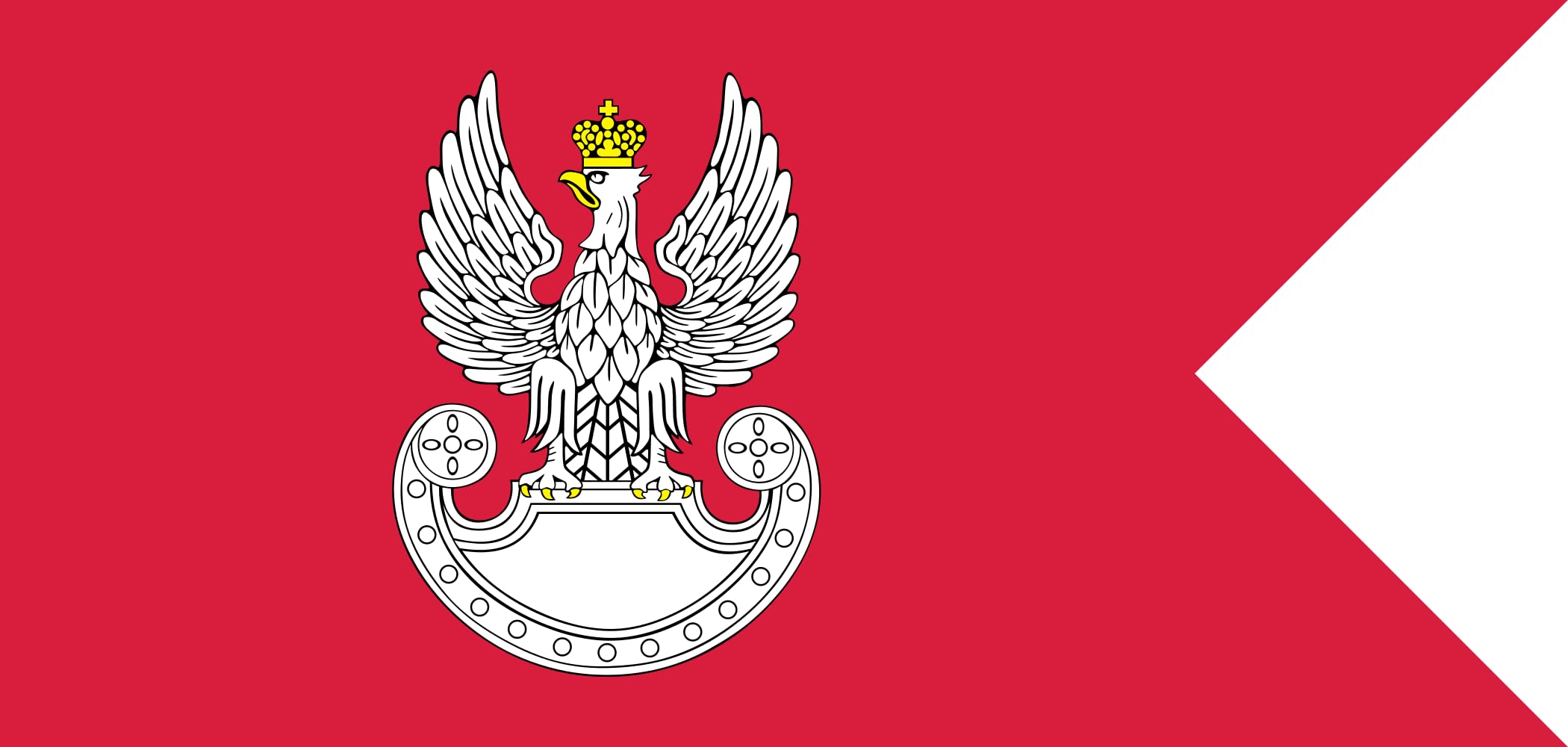 Drapeau Polish Land Forces XL pavillon militaire Pologne armée de terre historique