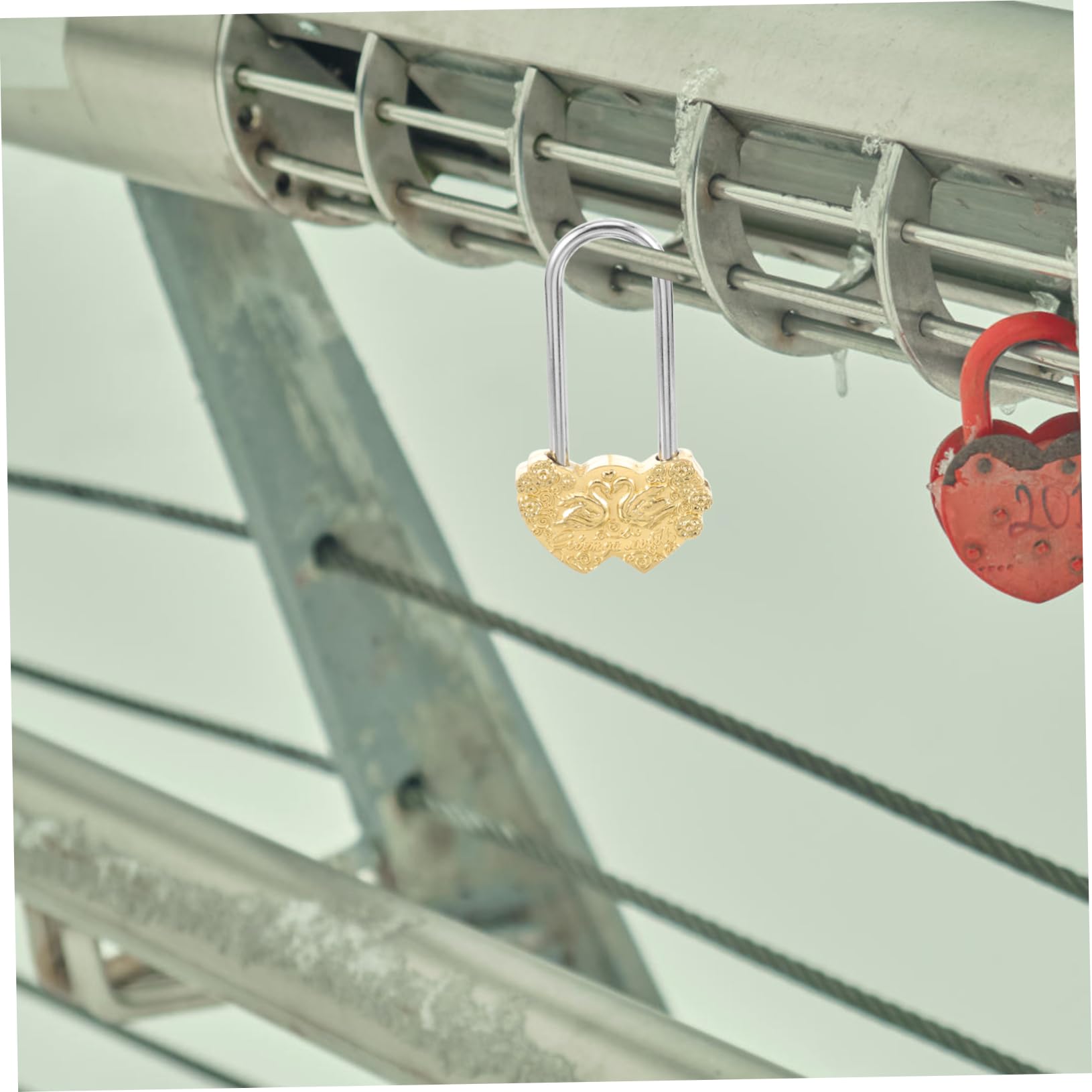 UKCOCO 3stücke Swan Pattern Metal Padlock Vintage Liebesschloss Für Hochzeiten Reisen Und Jubiläen Dekoratives Wunschschloss Mit Feiner Verarbeitung Und Tragbarem Design