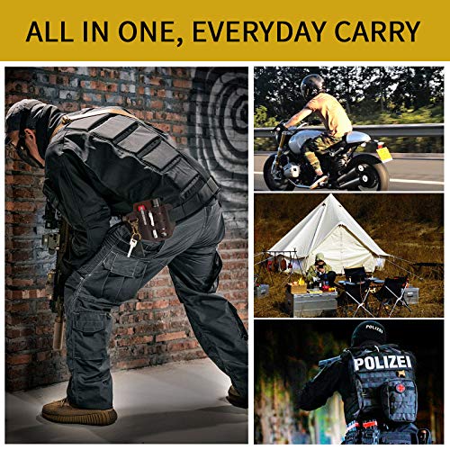 VIPERADE PJ13 Plus Multitool Sheath for Belt, EDC Pocket Organizer for Men, EDC Sheath with Key Holder, Flashlight Holder, Pen Holder, Multitool Leather Sheath for Leatherman (Plus-Black)