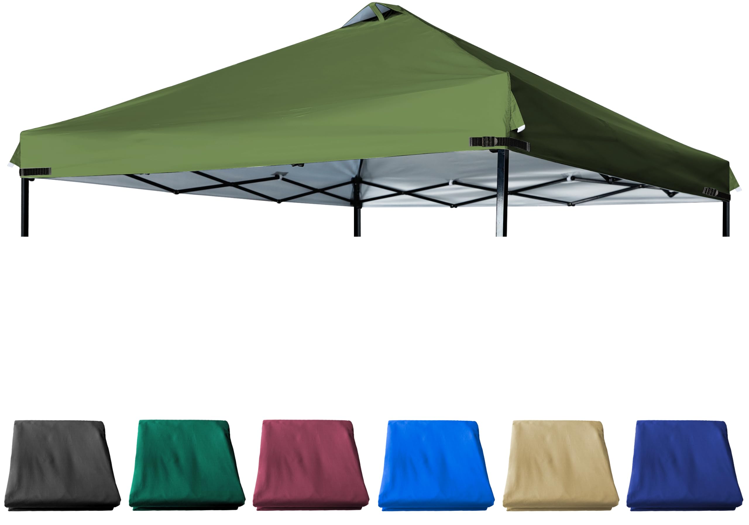 JANCANOPY 10x10 Canopy Replacement Top with Air Vent PU Coated for Straight Leg Canopy Frame,(Army Green)