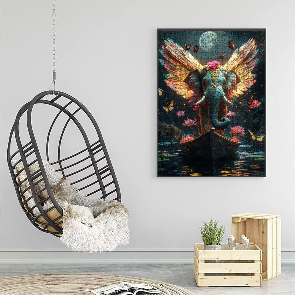 Puzzle 3000 Pezzi, Elefante Lotus 3D Puzzle per Adulti Impegnativo, Educa Puzzles Artistico, Divertente E Stimolante Puzzles Decorativo per La Famiglia, Regalo e Decorazione Pareti DX0YL6-929