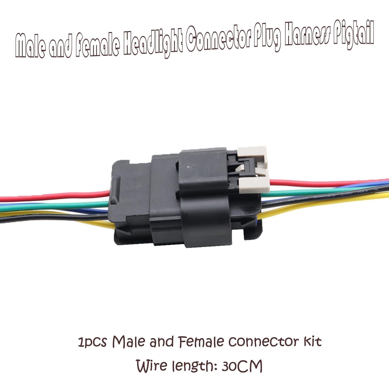 LIZAPUS Male and Female Headlight Connector Plug Harness Pigtail Compatible with Chevy Silverado/GMC Sierra 2014-2016 : Buy Online at Best Price in KSA - Souq is now