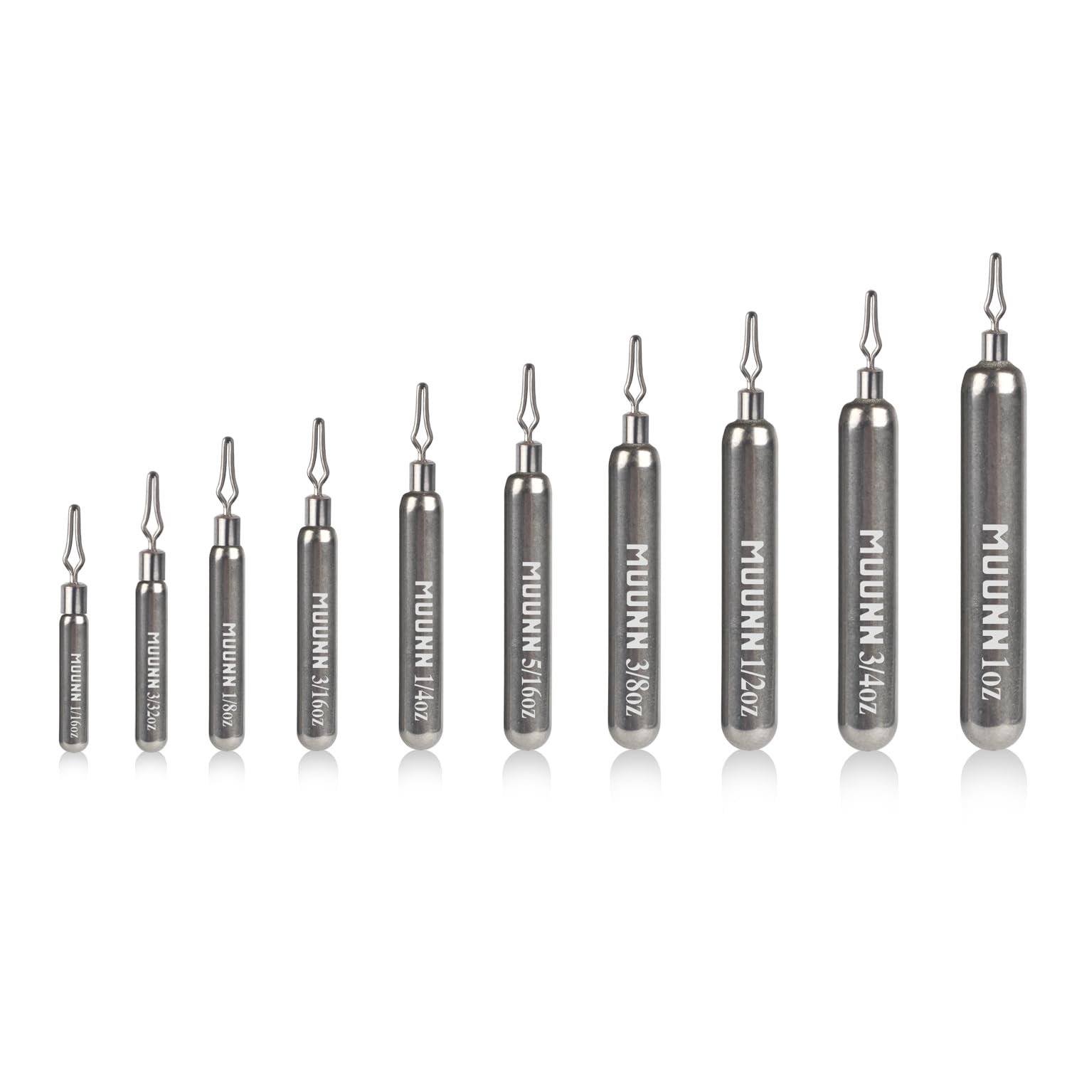 Paquete de 10 pesas de tungsteno flacas para tiro de gota, kit de plomos de pesca de tiro de gota de tungsteno para plataforma de tiro de gota, plomada de forma delgada (liso, 3/8 onzas)