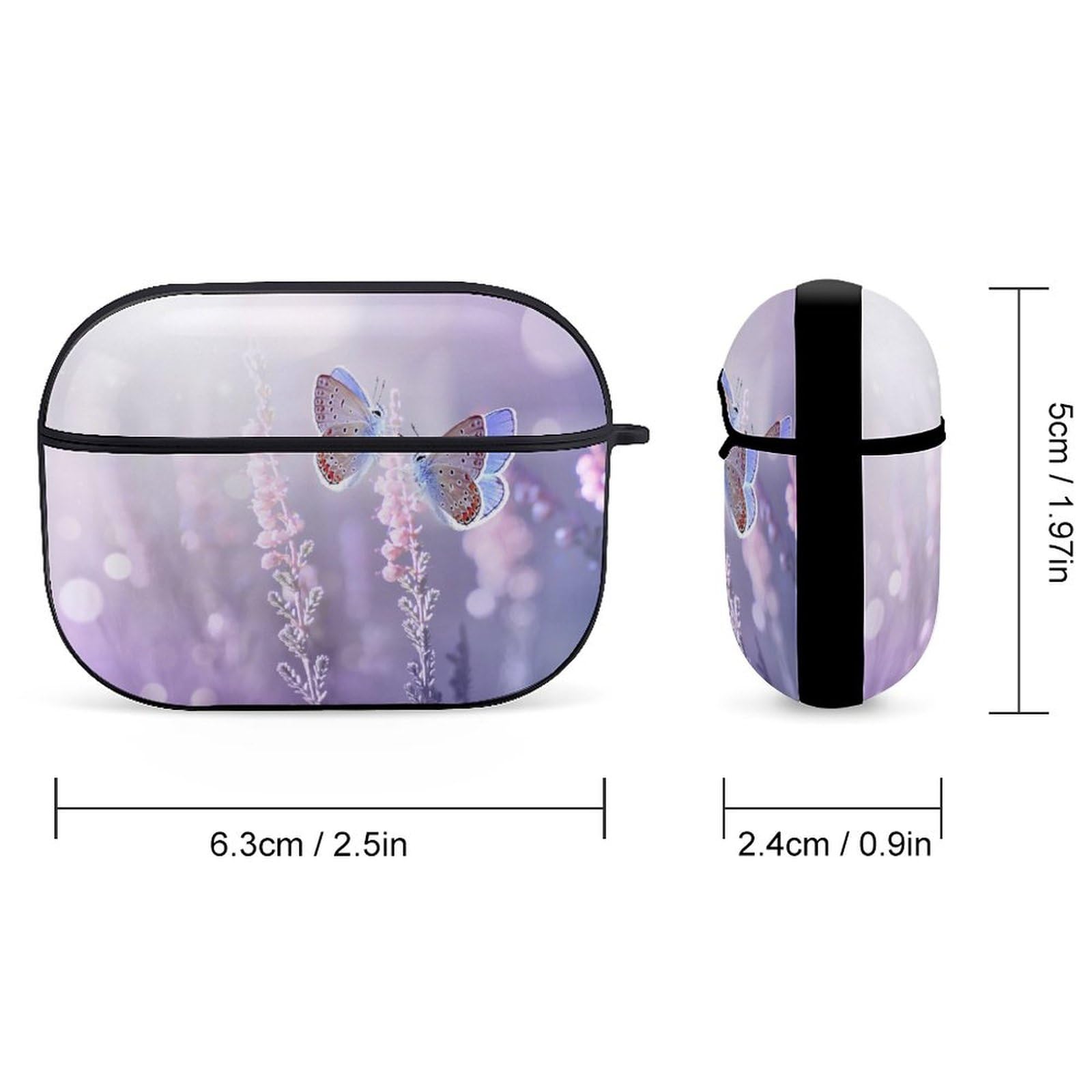 Amazon | 蝶 ラベンダー 紫 ハレーション AirPods Pro2 ケース