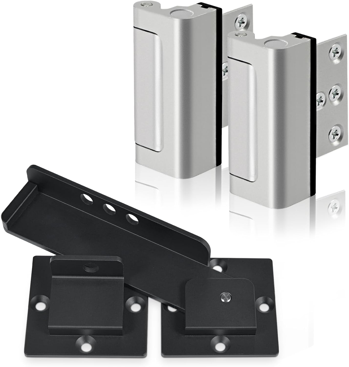 Home Security Door Reinforcement Lock Childproof, Add Security to Home, Prevent Unauthorized Entry. 7.5" Flip Gate Latch Lock with Padlock Hole, 4mm Heavy Duty Aluminum Alloy Adjustable Door Latch
