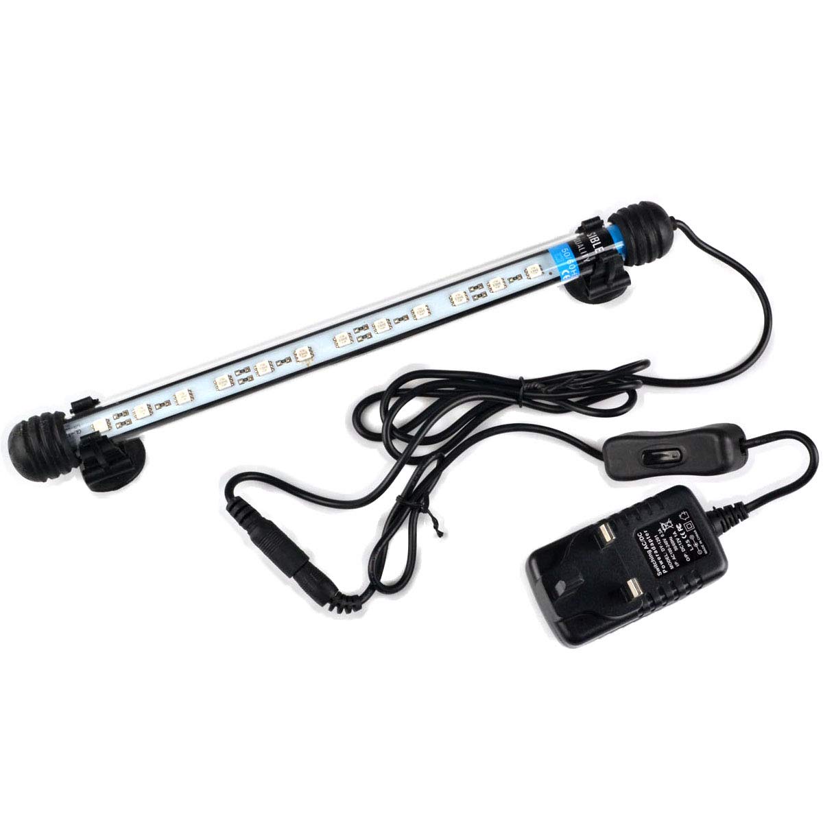 RunQiao Aquarium Underwater Lights Fish Tank Waterproof Submersible SMD LED Lamp Suction Stick Bar Lights,92cm 51SMD 8W,Blue+White