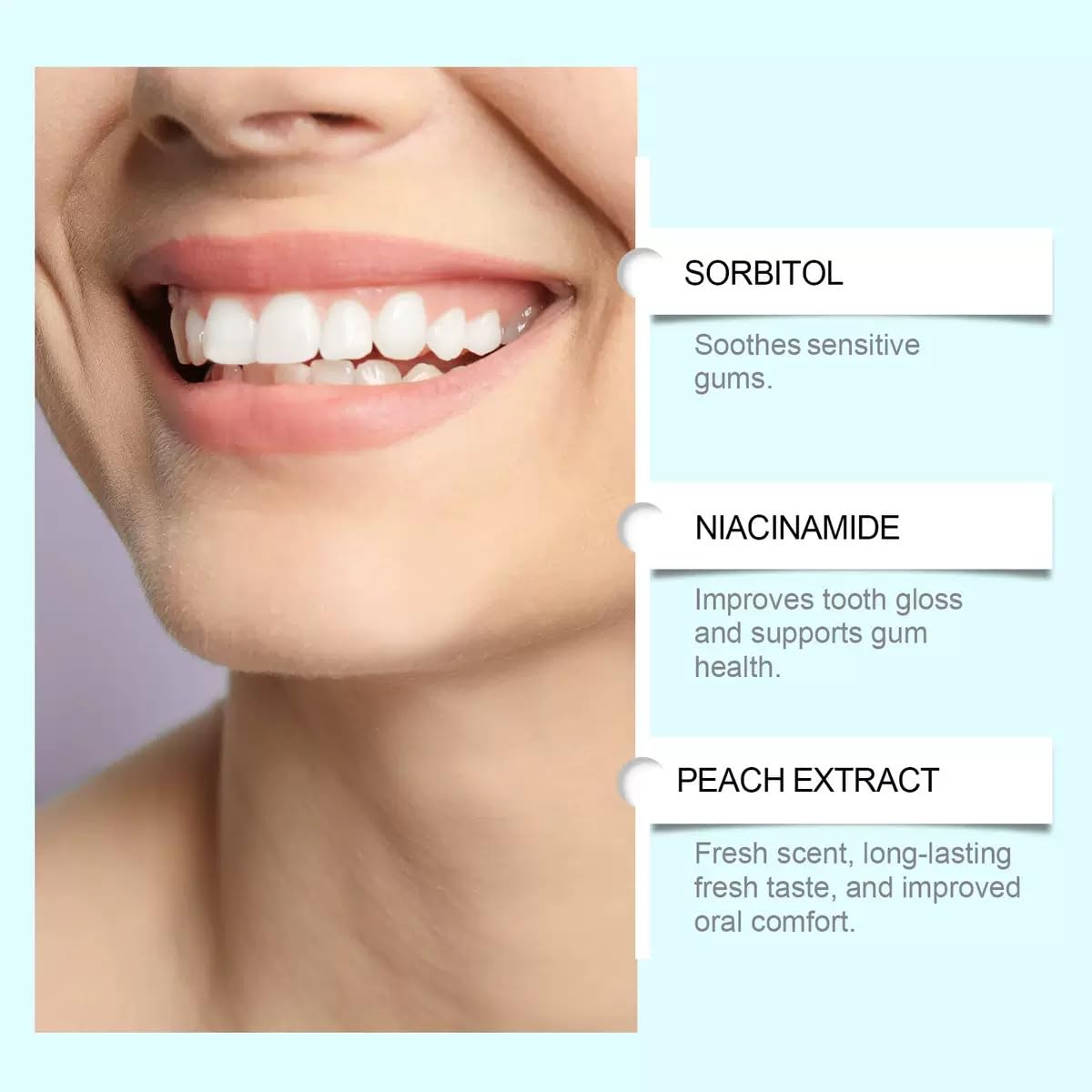 Niacinamide Dentifricio sbiancante per adulti, dentifricio sbiancante radiante, senza fluoro per denti sensibili, alito fresco, rimuove lo scolorimento dei denti. (5 pezzi)