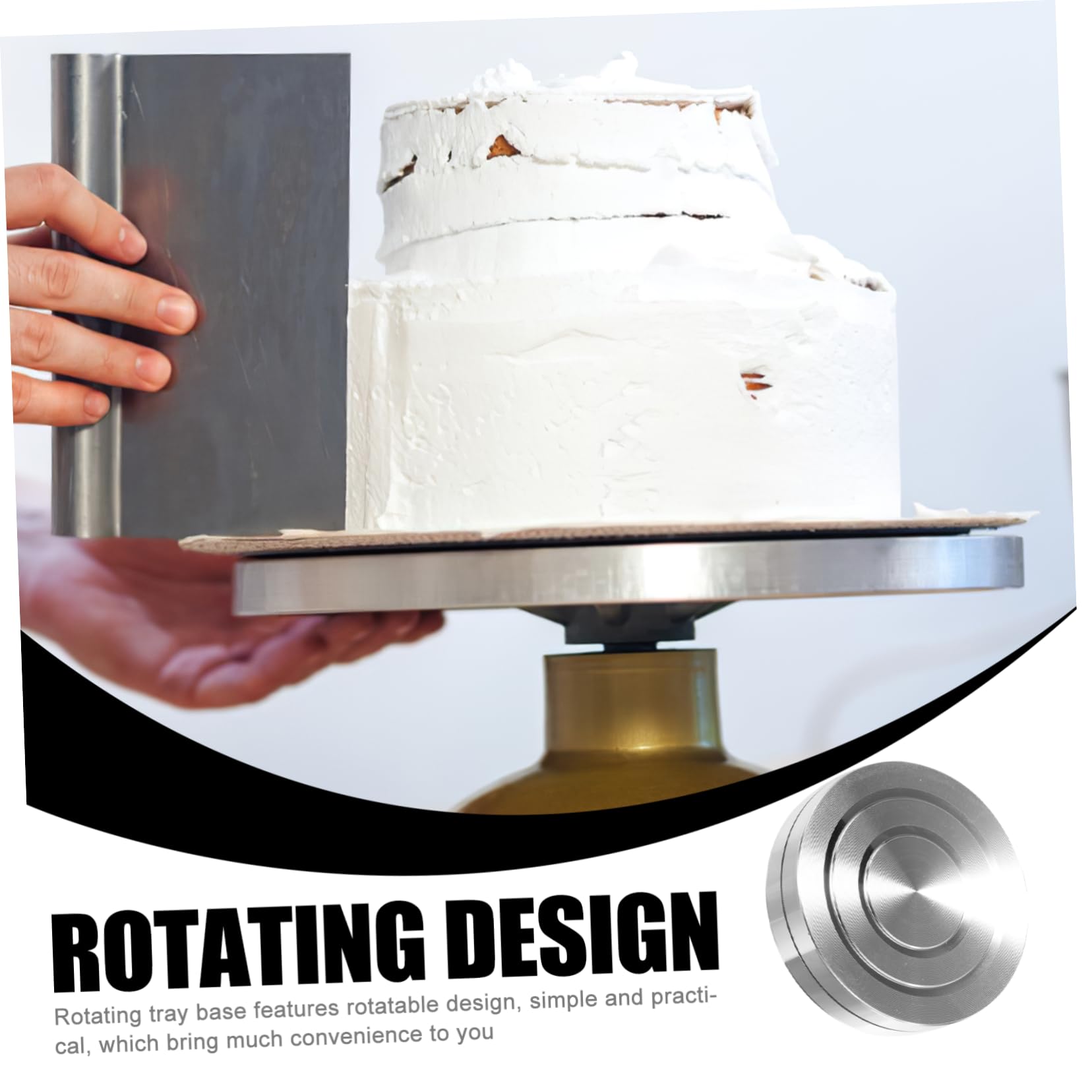 Zerodeko 5piezas Base Giratoria De Aleación De Aluminio Para Bandejas De Pasteles Cojinete De Compacto y Duradero Para Exhibiciones De Alimentos y Productos Diseño Práctico y Funcional