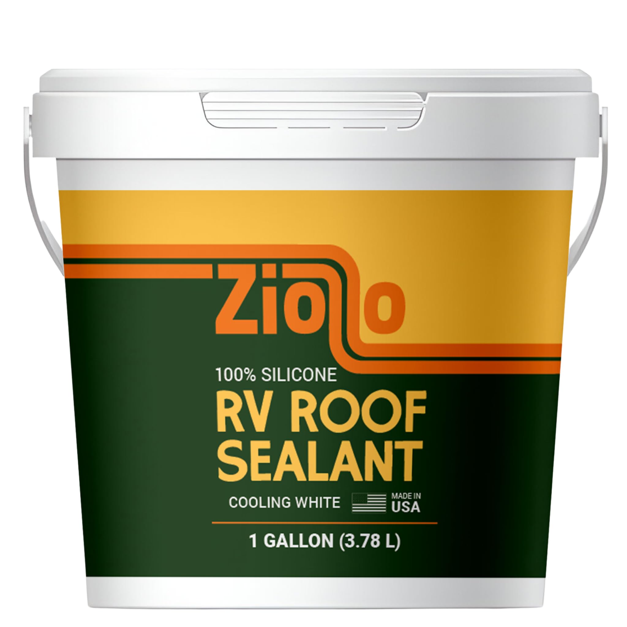 Ziollo RV Flex Repair 100% Silicone RV Roof Sealant - EPDM Rubber Coating to Waterproof Metal and Fiberglass on Motorhomes, Trailers, Campers (White, 1 Gallon)