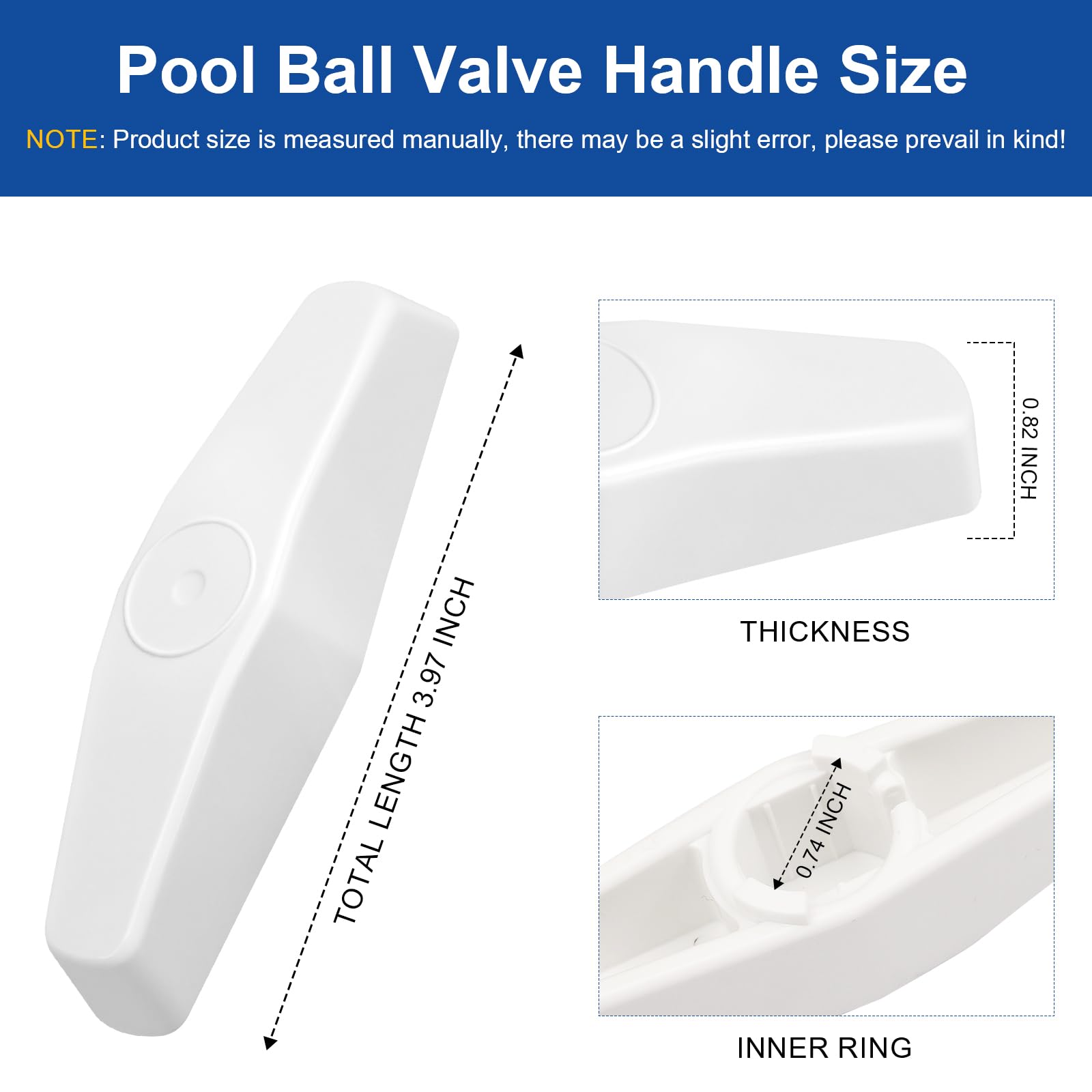 SPX0722F - Mango de válvula de piscina de repuesto compatible con válvulas de bola Hayward Trimline modelos SP0722, SP0722UN, SP0723, SP0723UN con mango de filtro de 2 vías, válvulas no corrosivas de