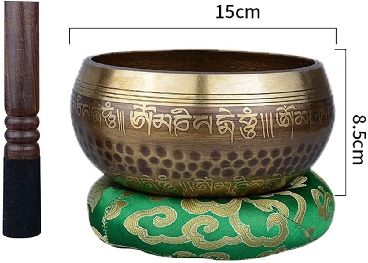 Set di campane tibetane per meditazione buddista, campane sonore dal Nepal, facili da suonare con cuscino percussore a doppia estremità, per yoga, guarigione dei chakra, preghiera e consapevolezza, r