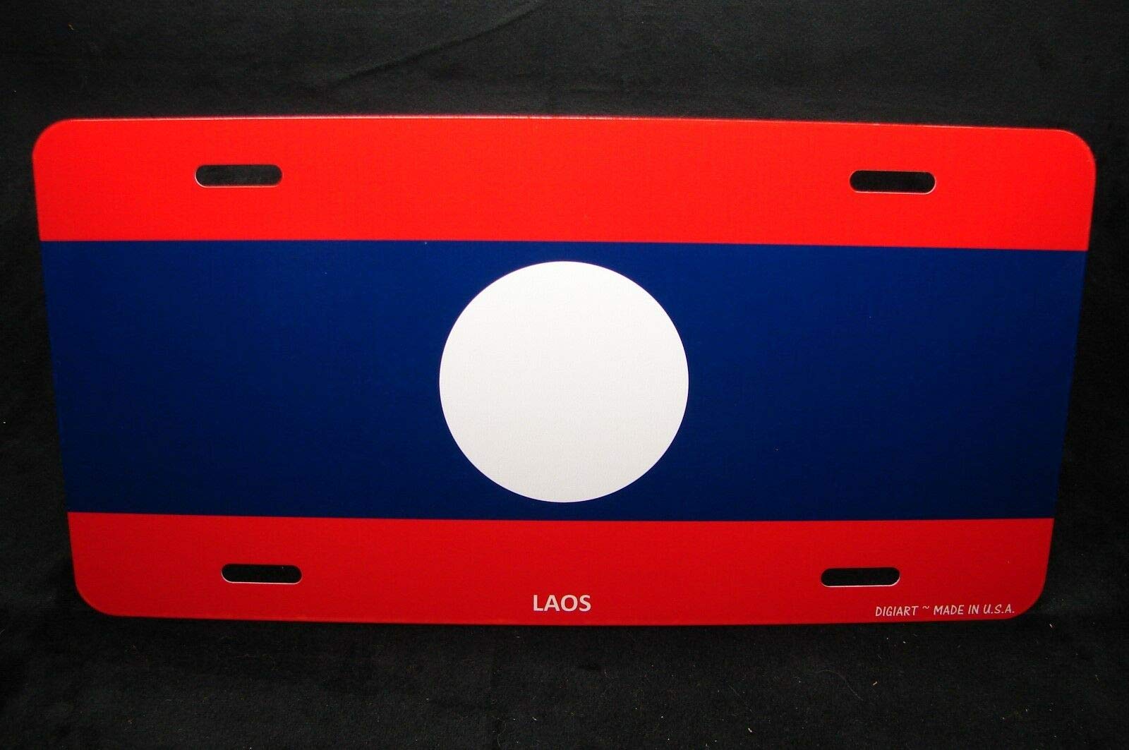 Biopracess laos flag metal aluminum license plate for cars license plate 6x12 inches