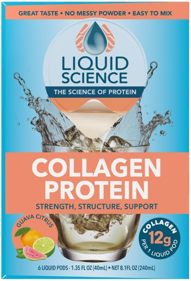 Liquid Science Guava Single Serve Collagen Pods - Peel and Pour- Pack of 6