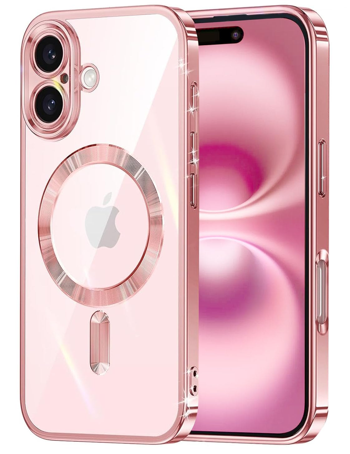 mobistyle Designed for iPhone 16 Luxury Electroplating Case [Magnetic Mag-Safe] [Integrated Lens Protection] Back Cover Case for iPhone 16 (Meg-Safe Pink) (B0DFC3XRTR) Amazon Price History, Amazon Price Tracker