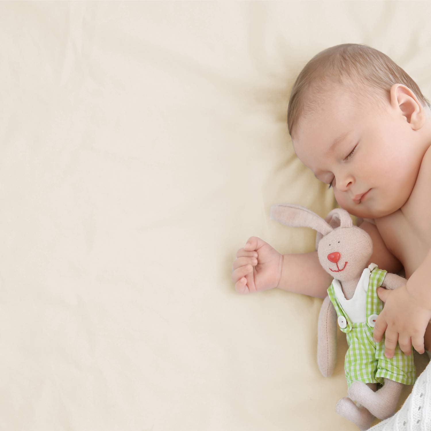 For Your Little One Cream - Fitted Sheets 100% Cotton Jersey Hypoallergenic Bed Sheet | Fully Elasticated Skirt | Breathable | Easy Care | Pack Of 2 - (, Cot (120 X 60Cm))
