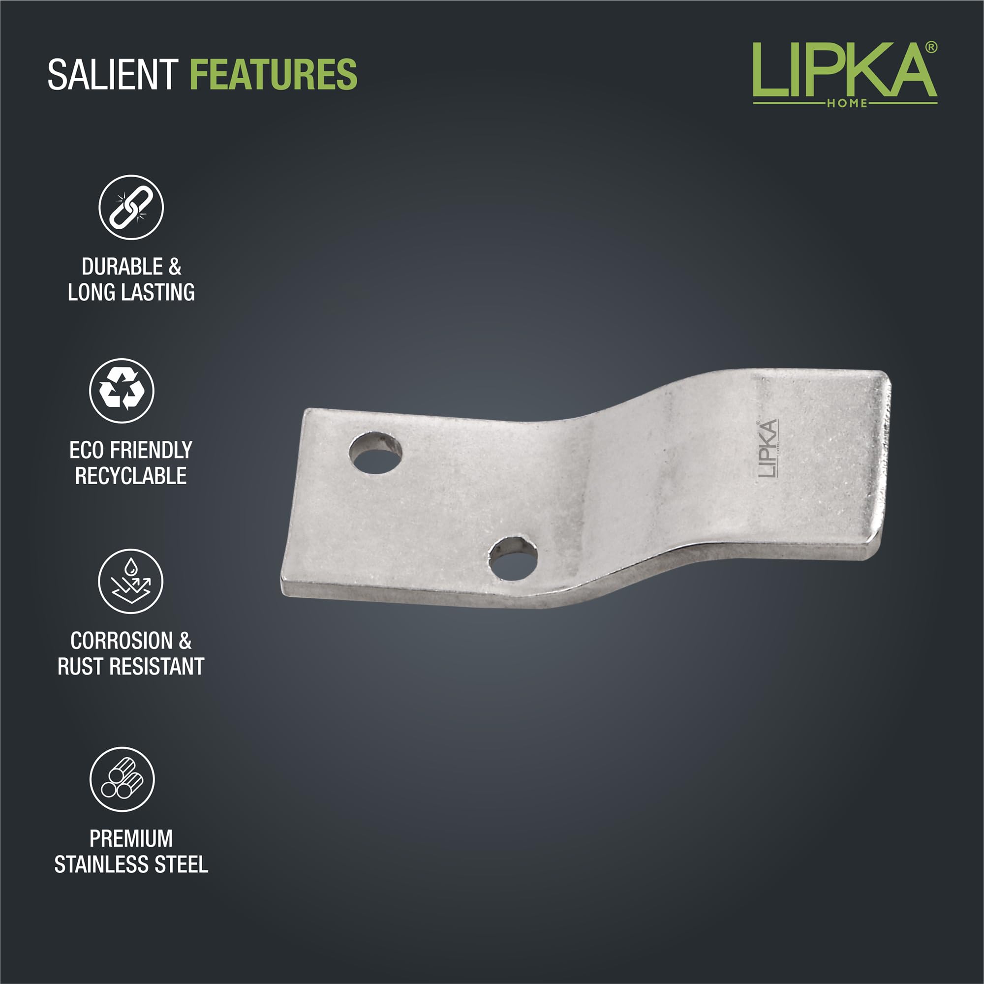 Lipka Urinal Bracket Pair/Heavy Stainless Steel Urinal Bracket with Screw and Grip/Suitable for Mounting Urinals from commercial restrooms to residential bathrooms Silver — Amazon image 3