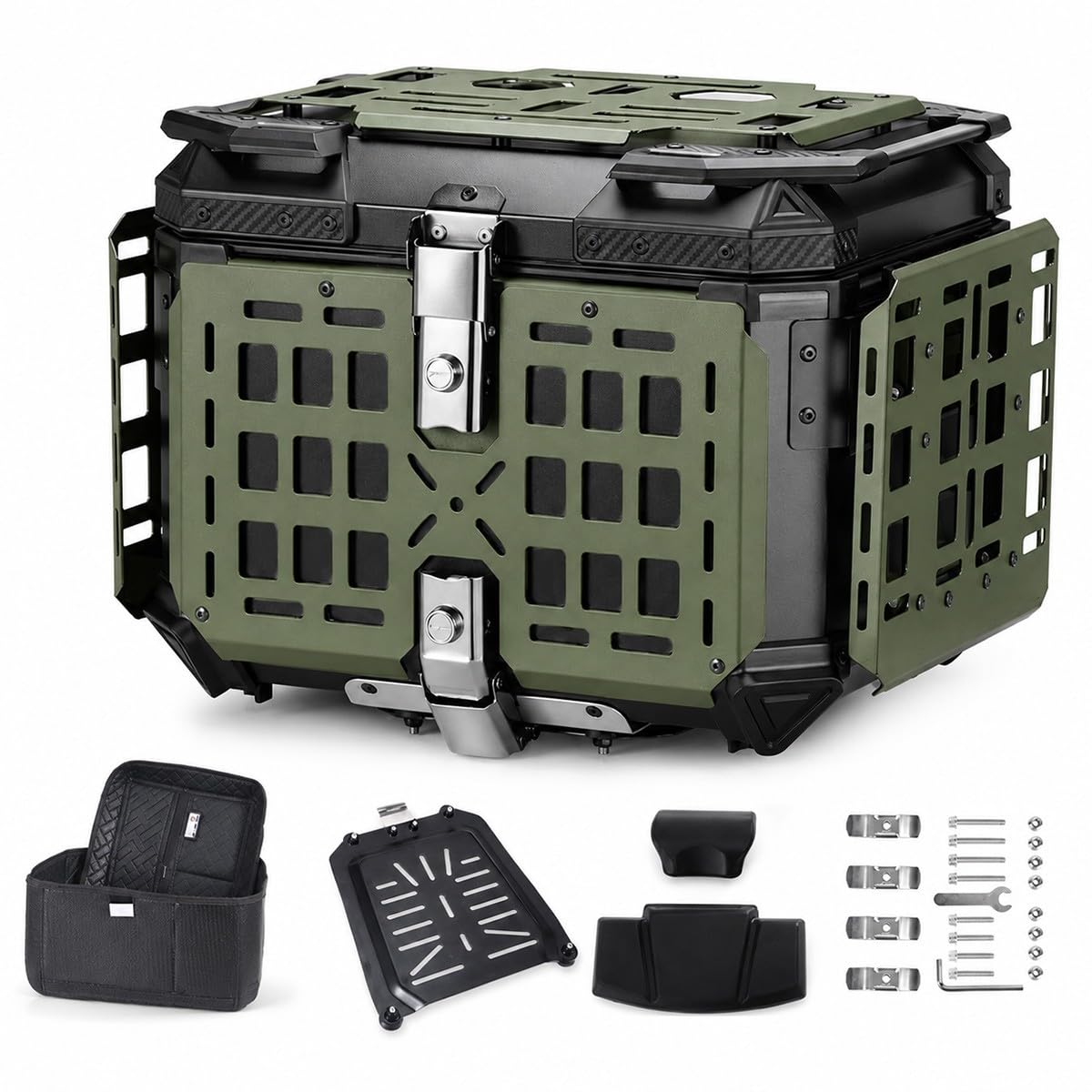 Top Case Moto 45L Aluminium Coffre Arrière avec Support