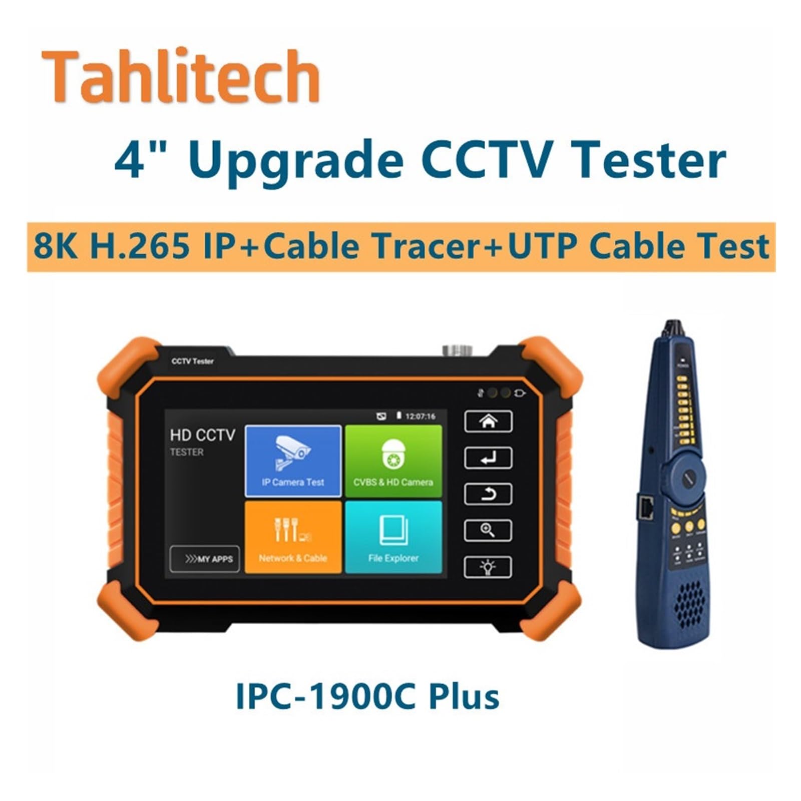 IPC1910C CCTV Tester Monitor 8MP AHD CVI TV SDI IPC Kamera Tester VGA Eingang PTZ PoE IP Kamera Tester CFTV Tester Kabel Test(IPC-1900C Plus)