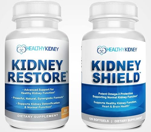 Kidney Restore & Kidney Shield Paquete de 2 unidades para limpieza renal, apoyo a la función renal, salud renal y más