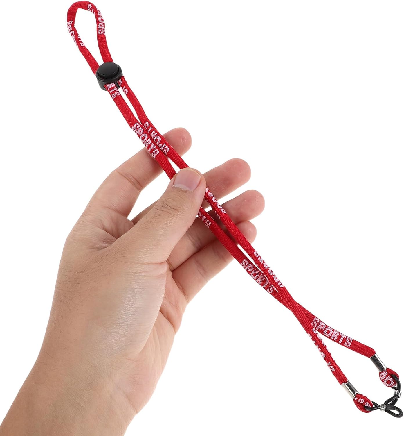6pcs Adjustable Sports Eyeglass Chains Strap for Men and Women – Anti-slip Elastic Glasses String Holder with Red, Blue, and Black Colors, Eyewear Lanyard for Outdoor Use