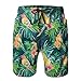 Produktbild KLYDH AW Men's Lightweight Quick Dry Beach Shorts Parrot On The Leaf Swim Trunks,Size:M