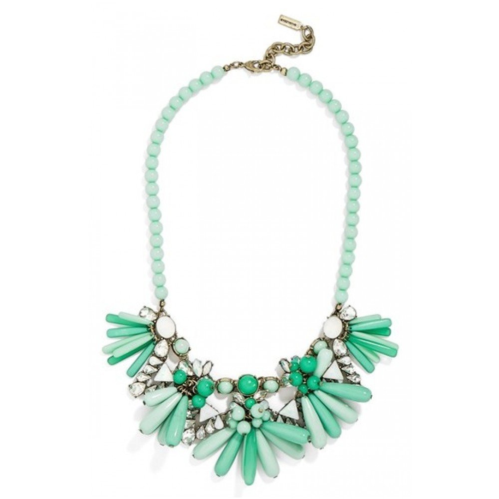Baublebar Greta Bib Collar Beaded Necklace (Mint Green)