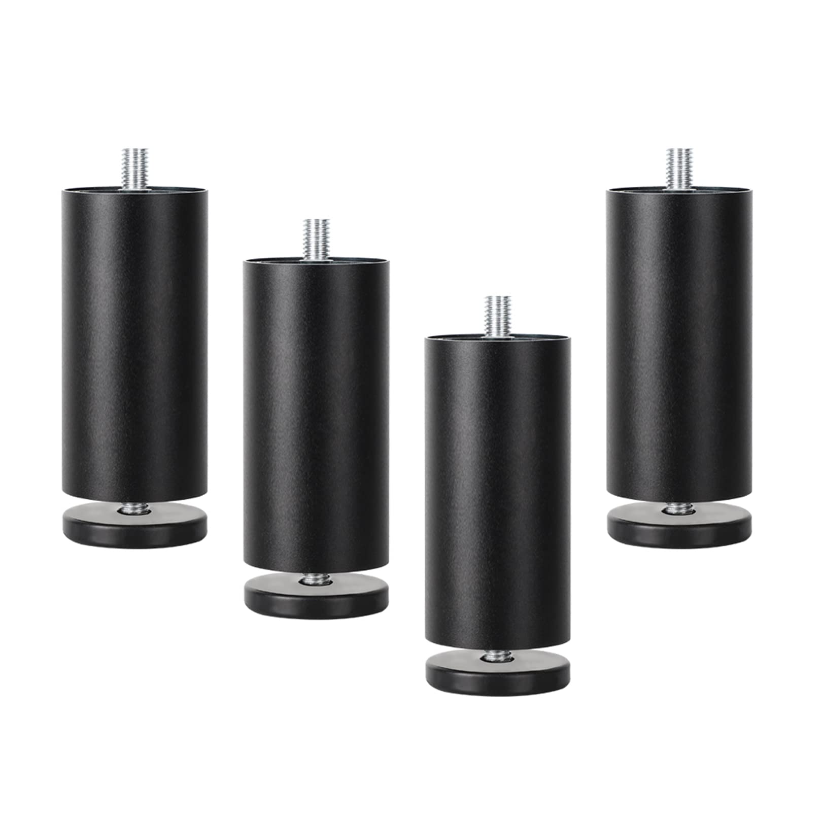 Nogi meblowe ze stopu aluminium, regulowane nóżki, metalowe podstawki do stołu, wsporniki do szafek, biurek i sof, czarne, 4 sztuki (20 cm)