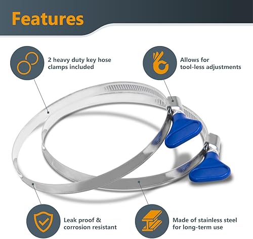 Miniatura 9 de POWERTEC Manguera antiestática de recolección de polvo de 6 x 10 pies, manguera flexible de PVC colector de polvo para carpintería y garaje, sistema