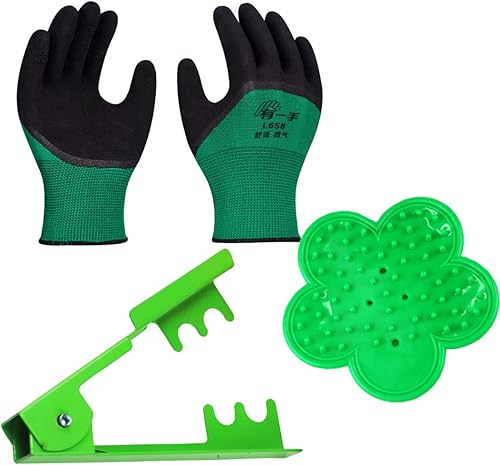 Juego de herramientas de mano de jardín profesional para quitar espinas, herramienta para quitar espinas, herramienta para pelar hojas, guante de