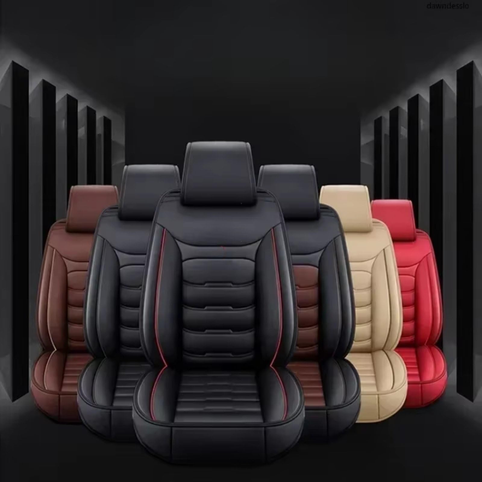 Protector Asiento Coche Juego Fundas Asientos Coche Cuero PU Protector Banco Dividido Frontal Único Ajuste Universal Mayoría Coches SUV Cuatro Estaciones(Beige- x 1)