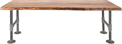 Restore by Pipe DÉCOR - Banco decorativo de madera con borde vivo, 48 x 16 x 17.75 pulgadas, madera de pino ponderosa recuperada en mancha de cedro