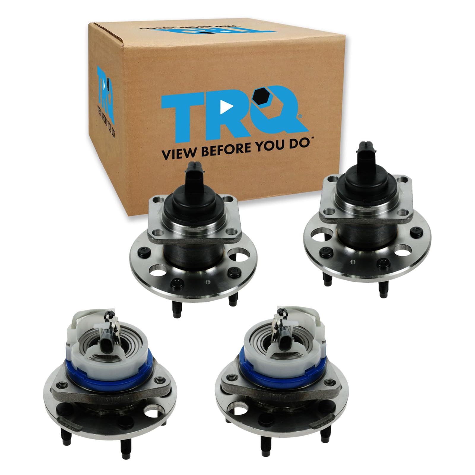 TRQ 2 Piece Front Rear Wheel Bearing &amp; Hub Assembly Set