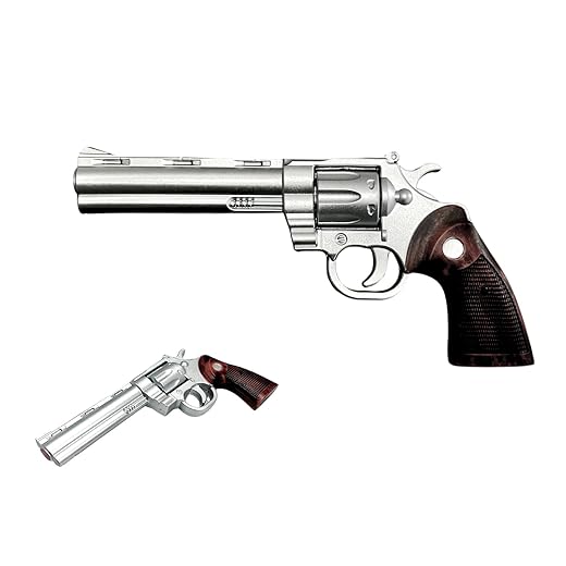 Colt Python Foam Replica Revolver – 11.5” PU Foam Cosplay Prop – Iconic Snake Gun from Movies, Games & Anime Halloween Collections (Silver)