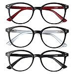 3 Pack Reading Glasses Spring Hinge Stylish Readers Black/Tortoise for Men and Women (Multicolor, 2.25)Medium