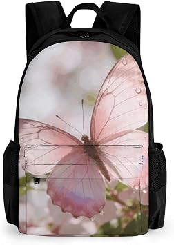 Butterfly-pink Laptop Backpack Lightweight Backpacks