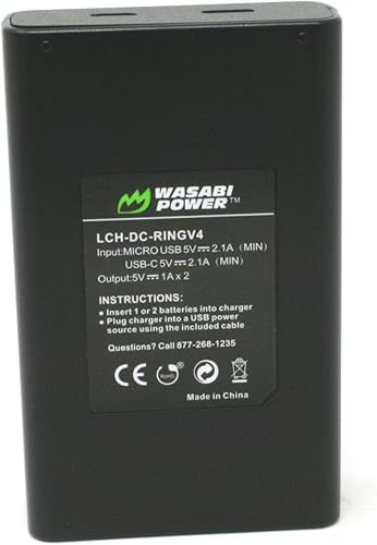 Miniatura 3 de Wasabi Power Ring Baterías Cargador para Anillo Batería Recargable, Cargador de Batería de Doble Anillo Estación para Ring Spotlight Cam Batería,